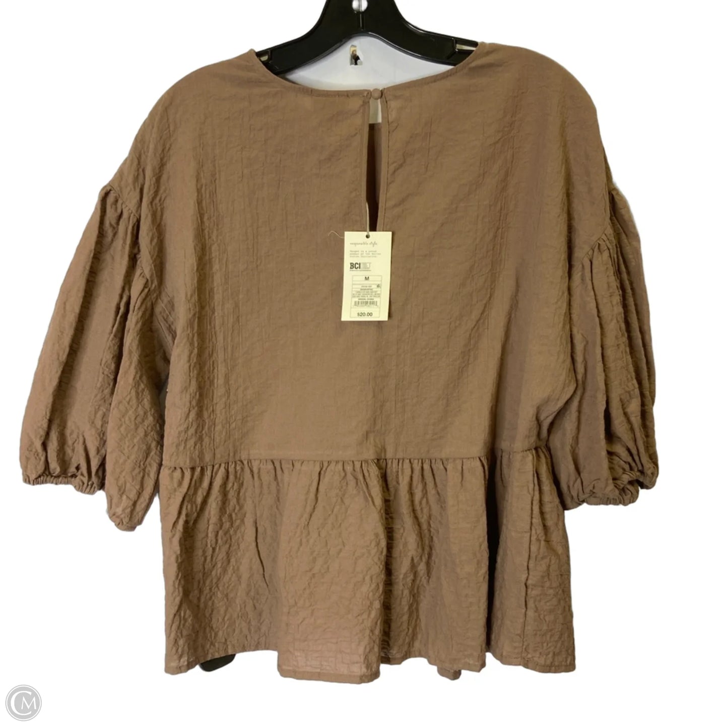 Top Short Sleeve By A New Day In Brown, Size: M