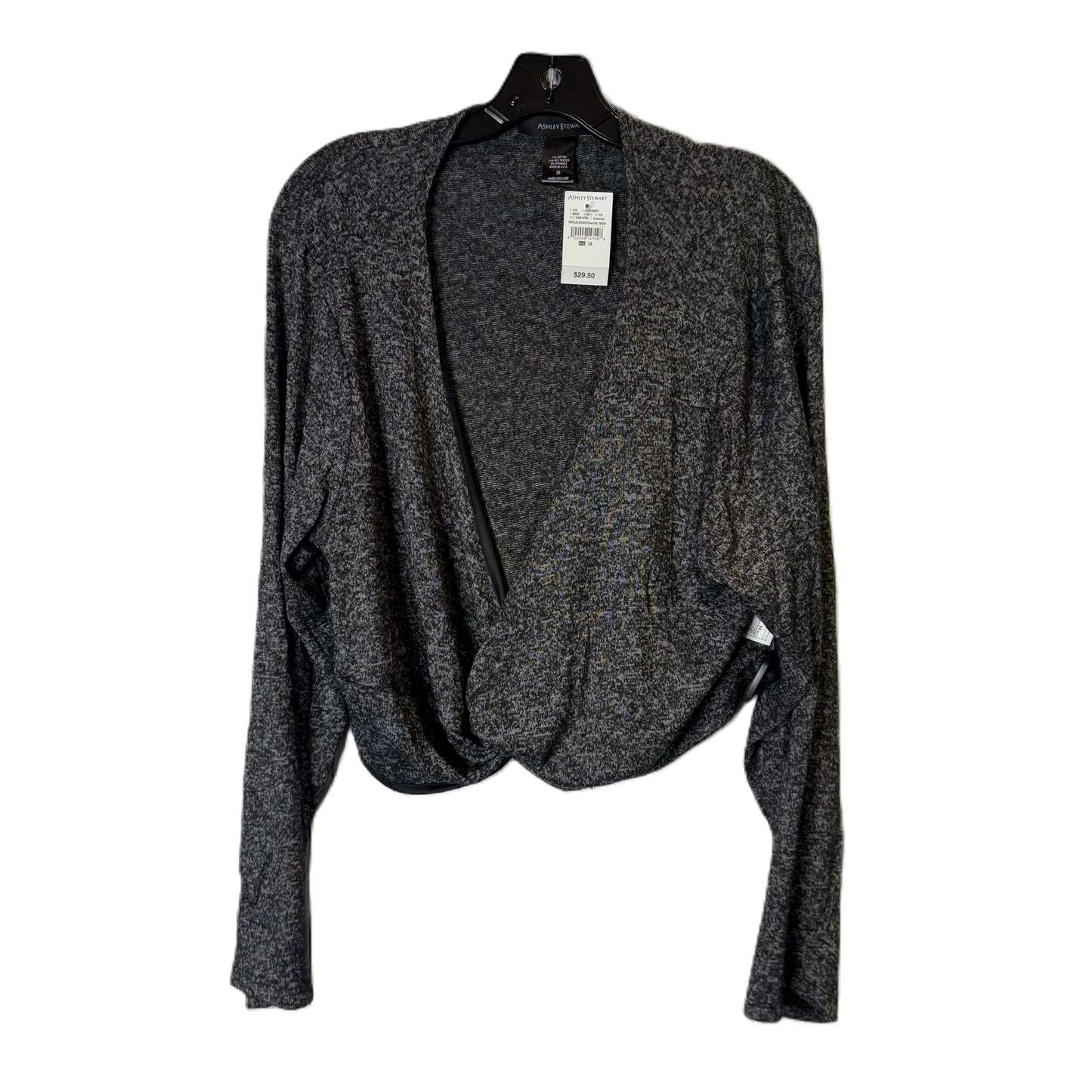 Top Long Sleeve By Ashley Stewart In Grey, Size: 4x