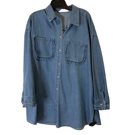 Jacket Denim By Clothes Mentor In Blue Denim, Size: 1x