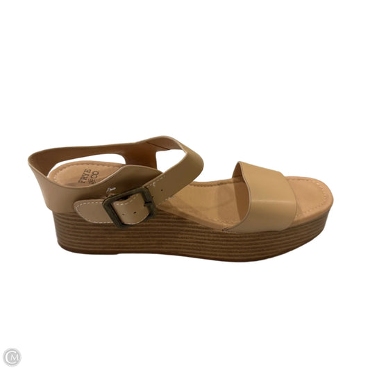 Sandals Heels Platform By Frye And Co In Beige, Size: 8.5