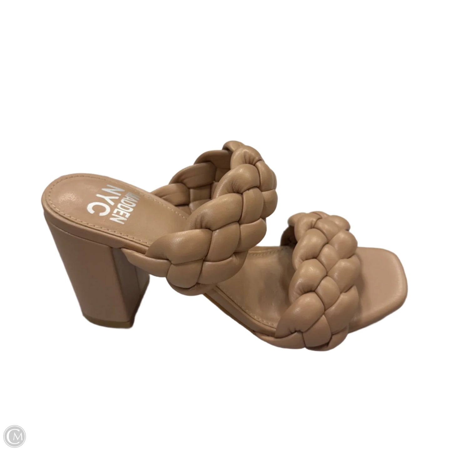 Sandals Heels Block By Madden Nyc In Tan, Size: 6