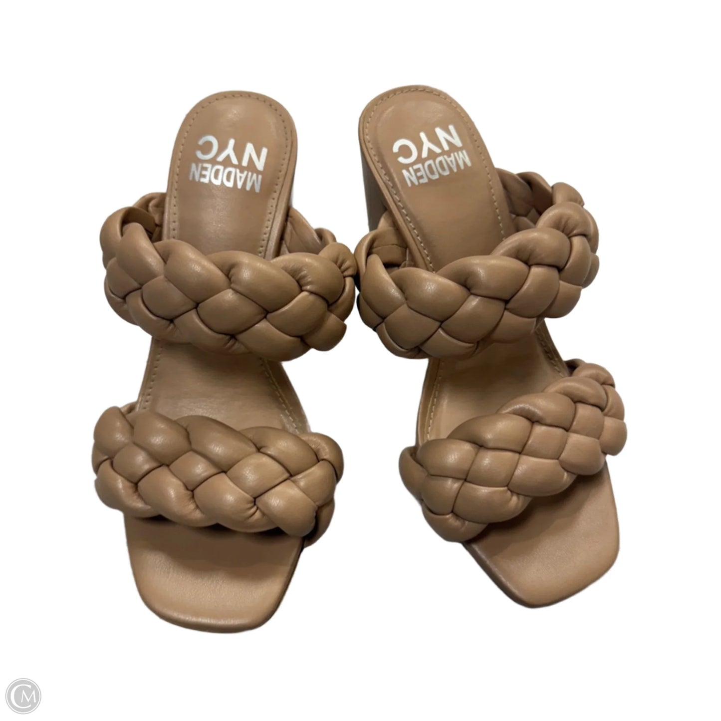 Sandals Heels Block By Madden Nyc In Tan, Size: 6