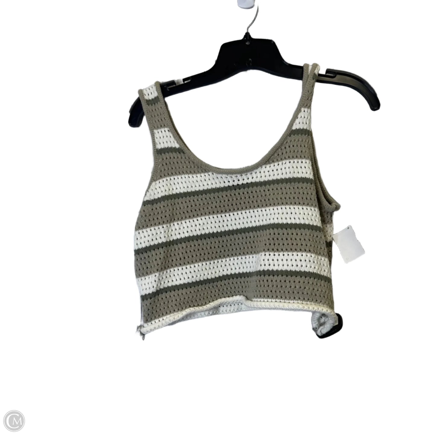 Top Sleeveless By Forever 21 In Green & White, Size: S