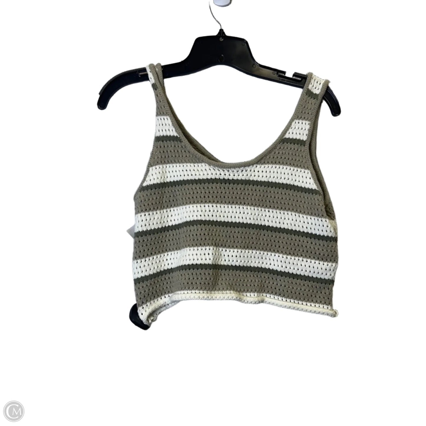 Top Sleeveless By Forever 21 In Green & White, Size: S