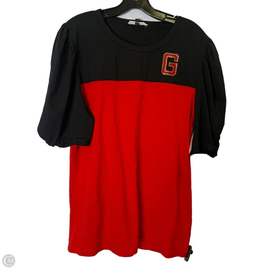 Top Short Sleeve By Clothes Mentor In Black & Red, Size: Xl