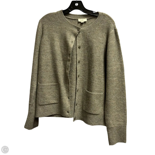 Sweater Cardigan By Loft In Grey, Size: L