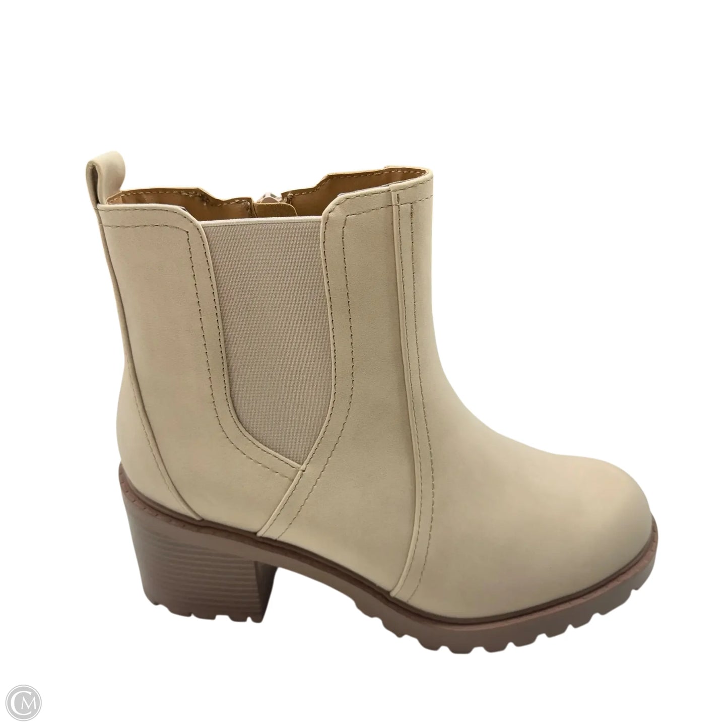 Boots Ankle Heels By Soda In Cream, Size: 9