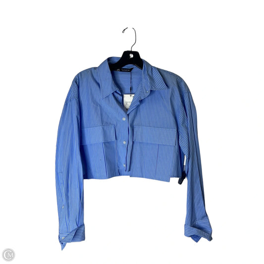 Top Long Sleeve By Zara In Blue, Size: S