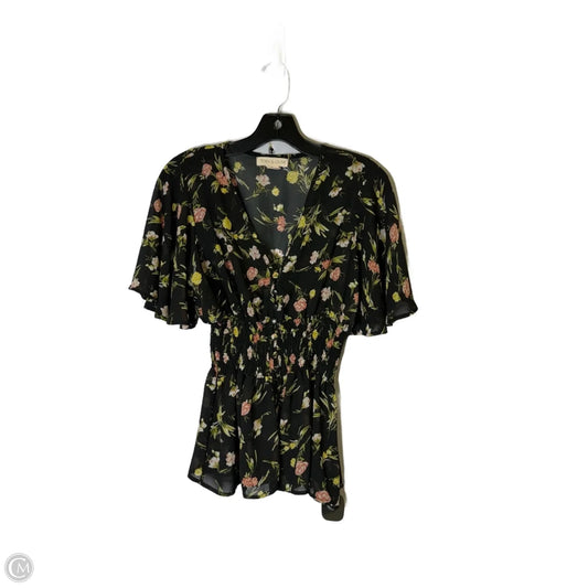 Top Short Sleeve By Clothes Mentor In Floral Print, Size: M