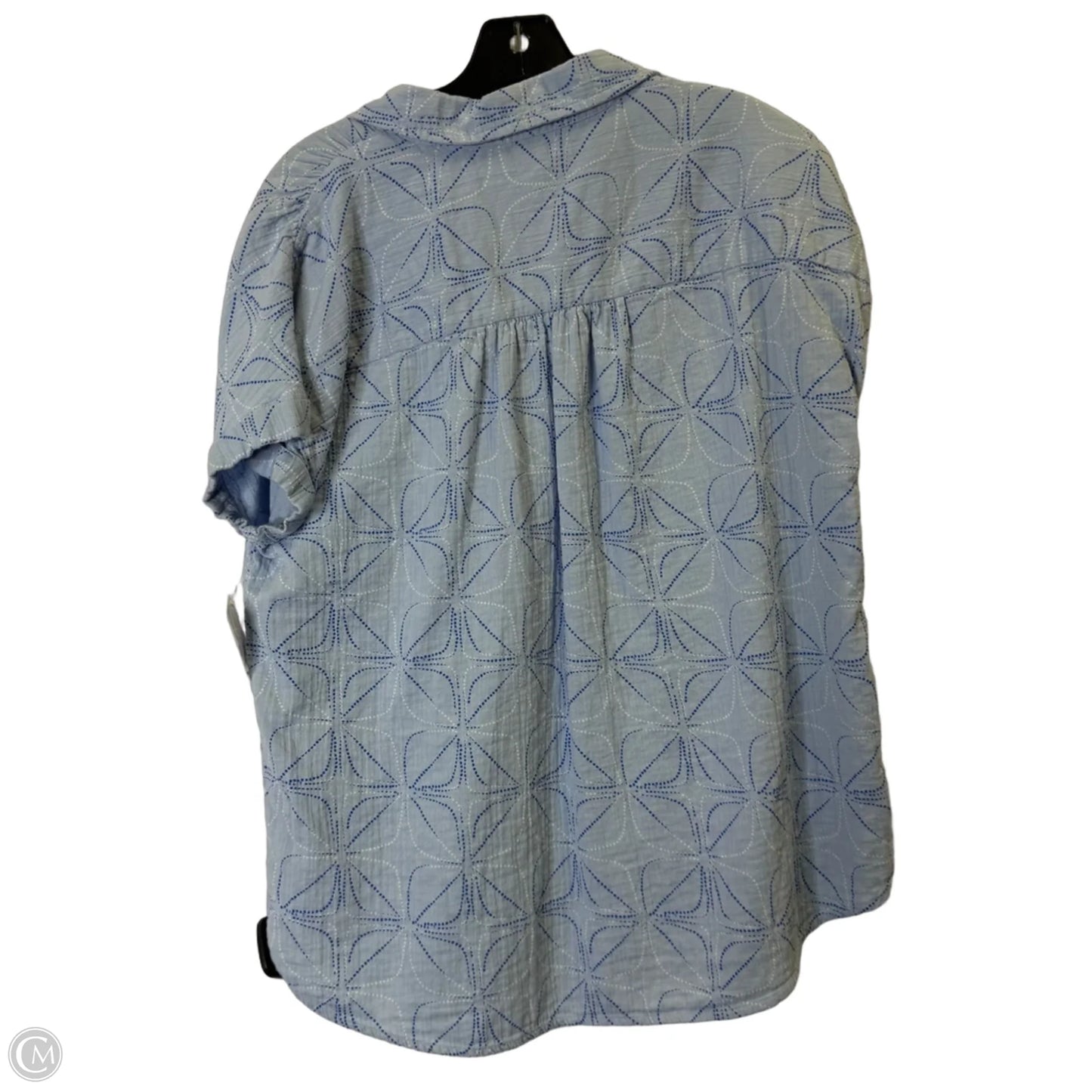 Top Short Sleeve By Wonderly In Blue, Size: L