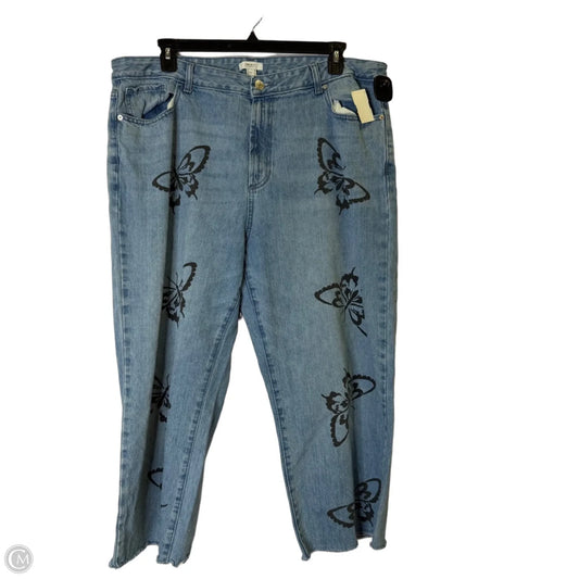 Jeans Cropped By Forever 21 In Blue Denim, Size: 16