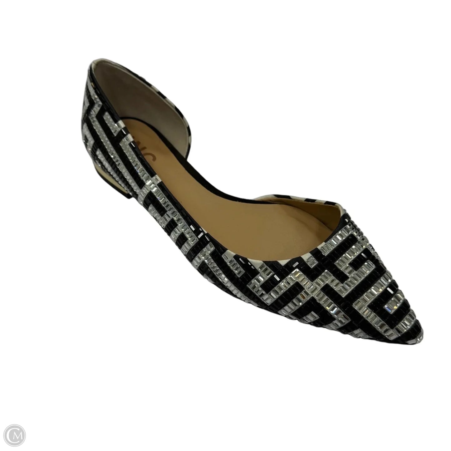 Shoes Flats By Inc In Black & Silver, Size: 6.5