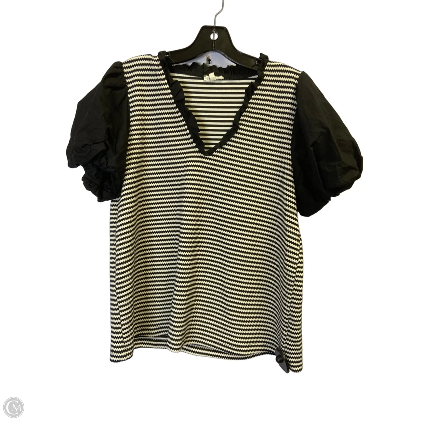 Top Short Sleeve By Jodifl In Black & White, Size: M