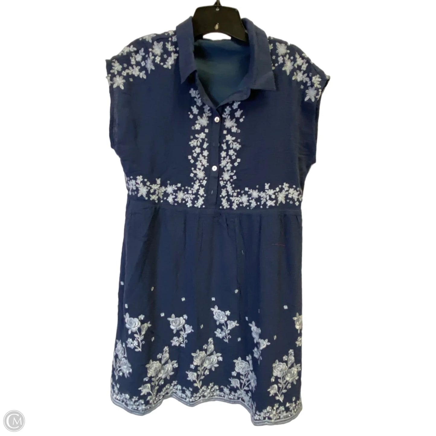 Dress Casual Short By Savanna Jane In Blue Denim, Size: M