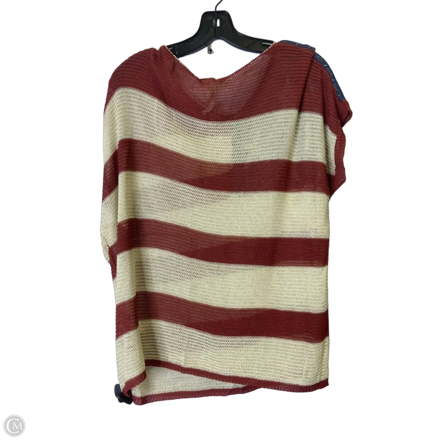 Sweater Short Sleeve By Easel In Blue Red & White, Size: M