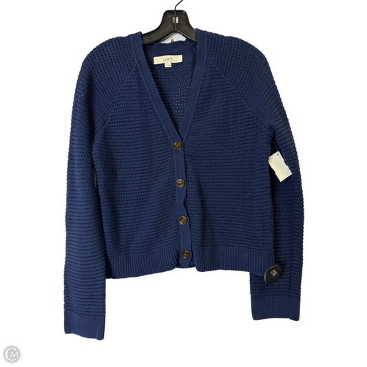 Sweater Cardigan By Loft In Blue, Size: M