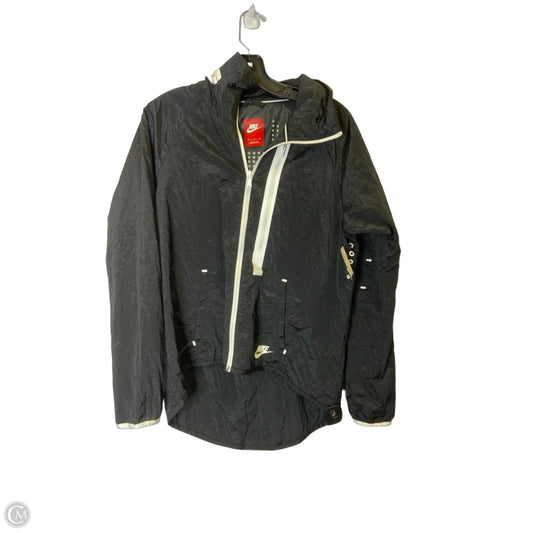 Jacket Windbreaker By Nike Apparel In Black & White, Size: M