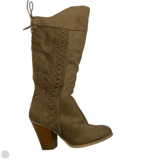 Boots Knee Heels By Journee In Brown, Size: 9