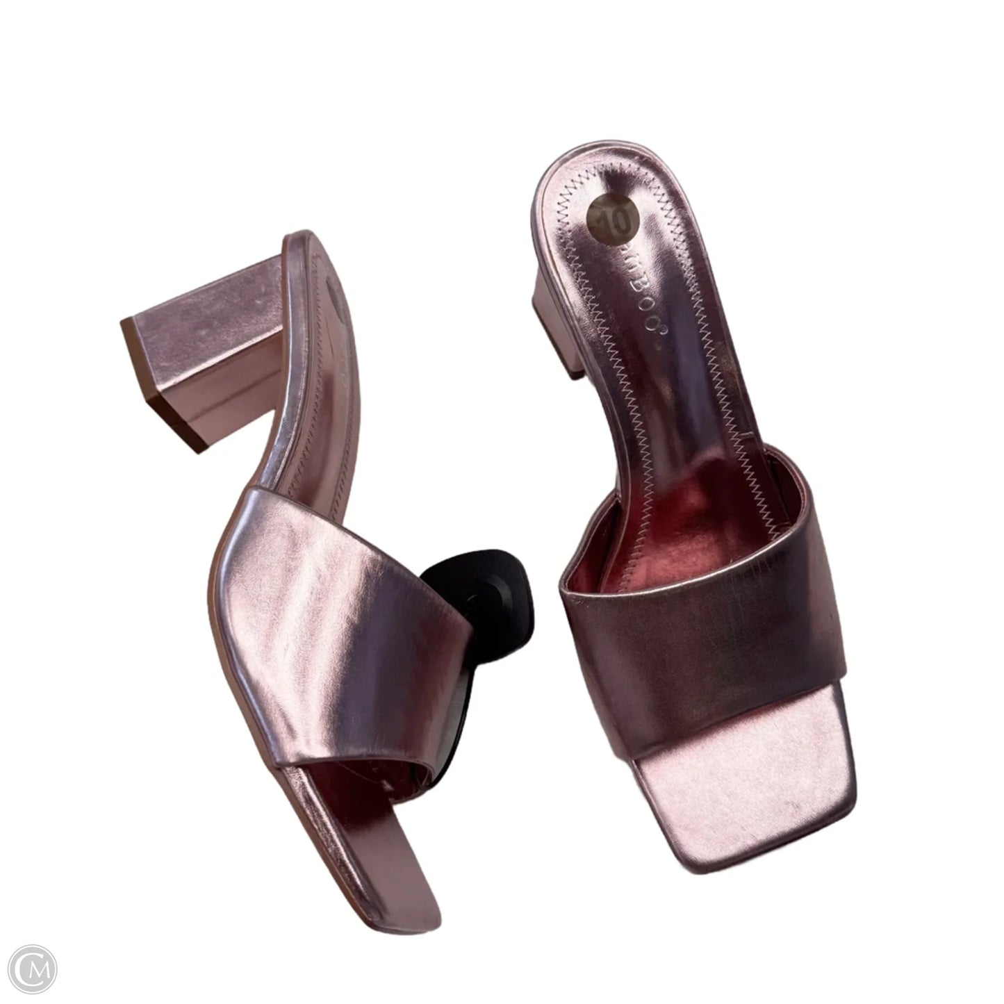 Sandals Heels Block By Bamboo In Pink, Size: 10