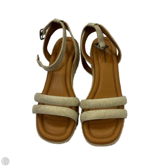 Sandals Heels Wedge By Lucky Brand In Tan, Size: 8