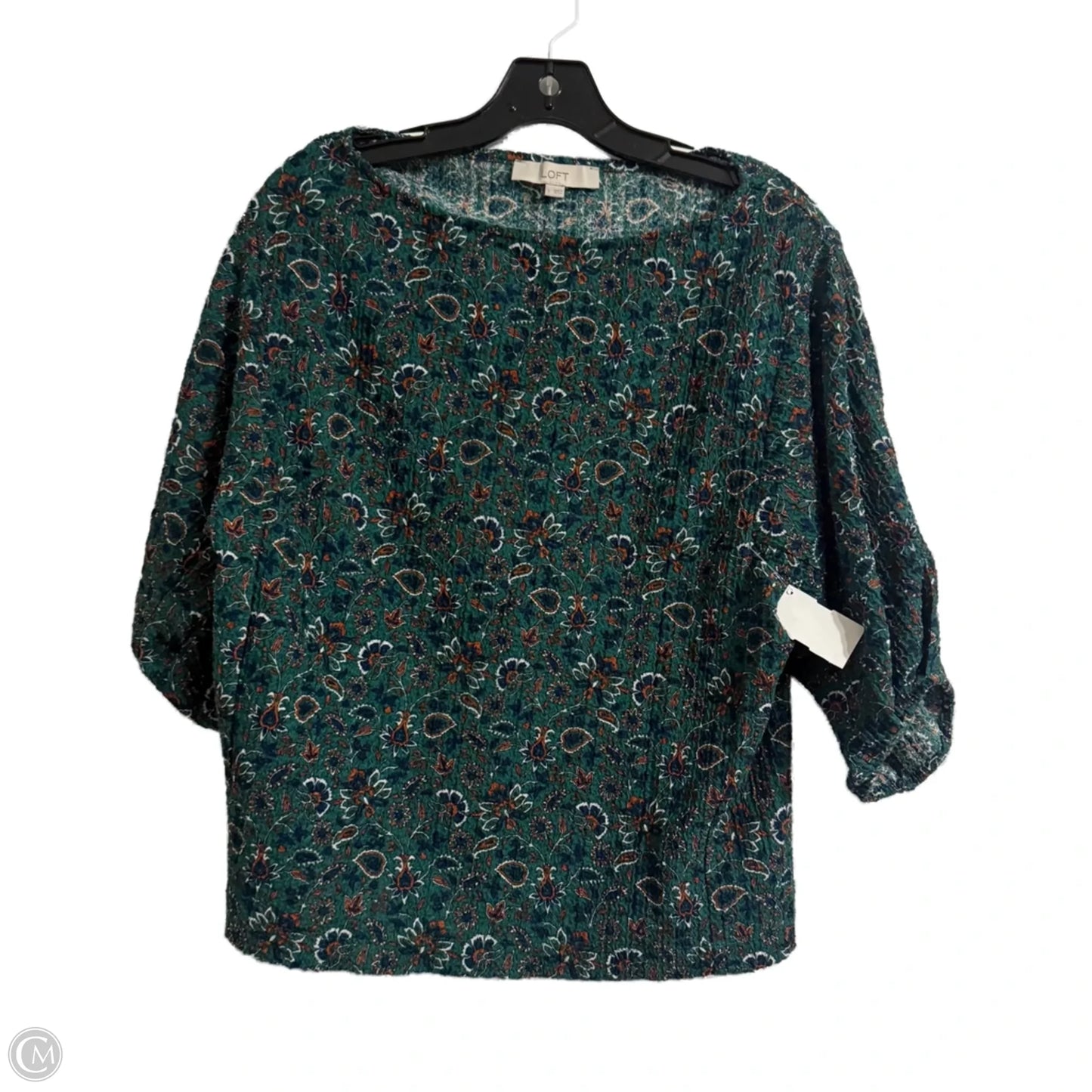 Top Short Sleeve By Loft In Green, Size: L