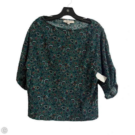 Top Short Sleeve By Loft In Green, Size: L