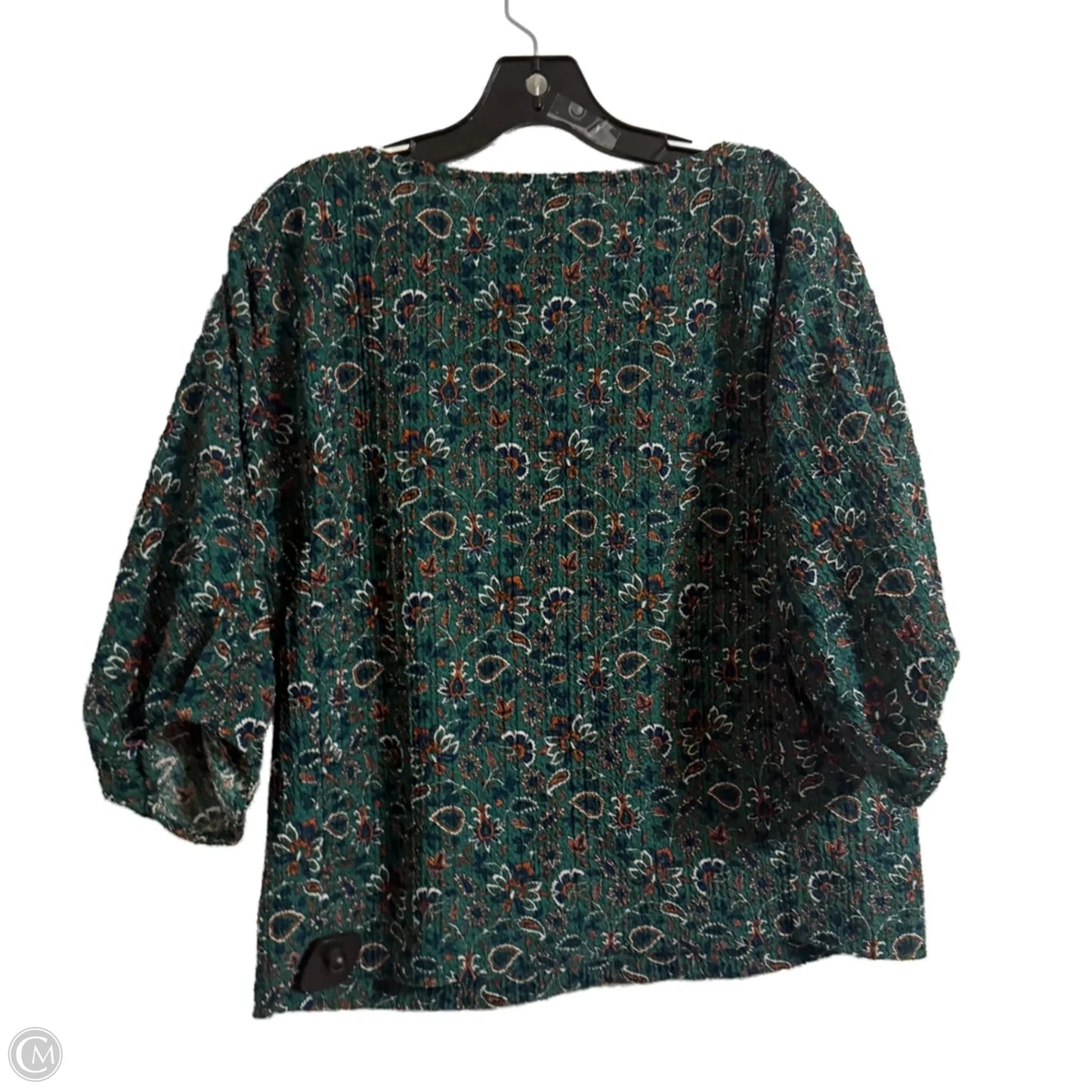 Top Short Sleeve By Loft In Green, Size: L