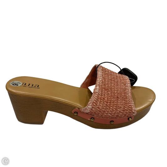 Sandals Heels Block By Ana In Pink, Size: 9.5