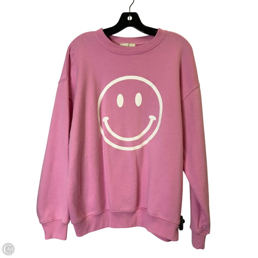 Sweatshirt Crewneck By Zenana In Pink, Size: L