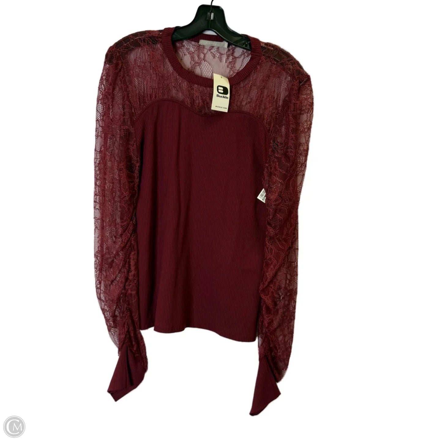 Top Long Sleeve By Bke In Red, Size: L