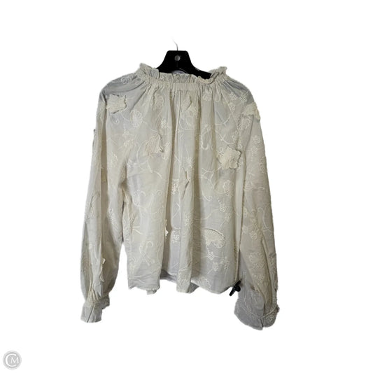 Top Long Sleeve By Clothes Mentor In Cream, Size: L