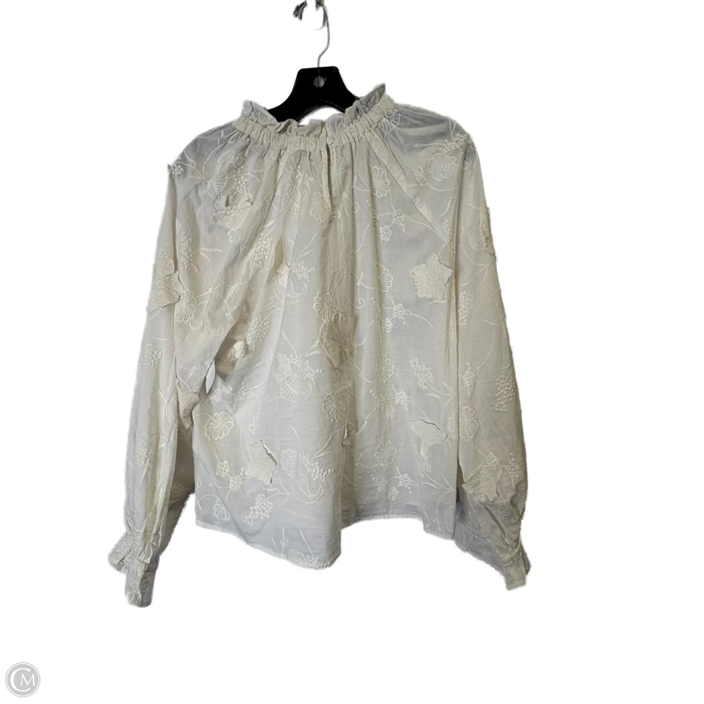 Top Long Sleeve By Clothes Mentor In Cream, Size: L