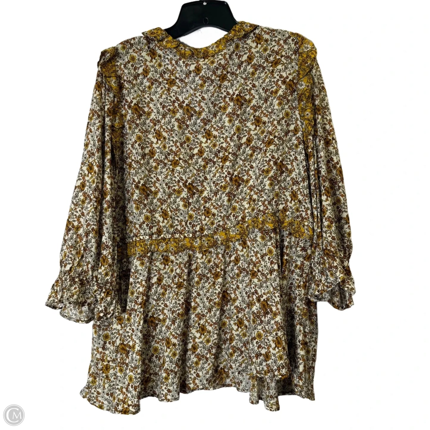 Blouse Long Sleeve By Cato In Floral Print, Size: 14