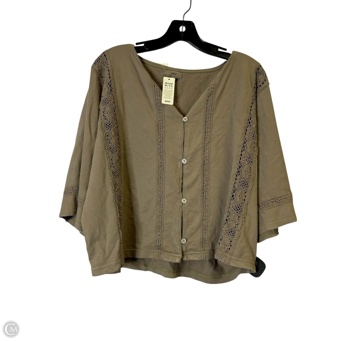 Top Long Sleeve By Aerie In Brown, Size: L