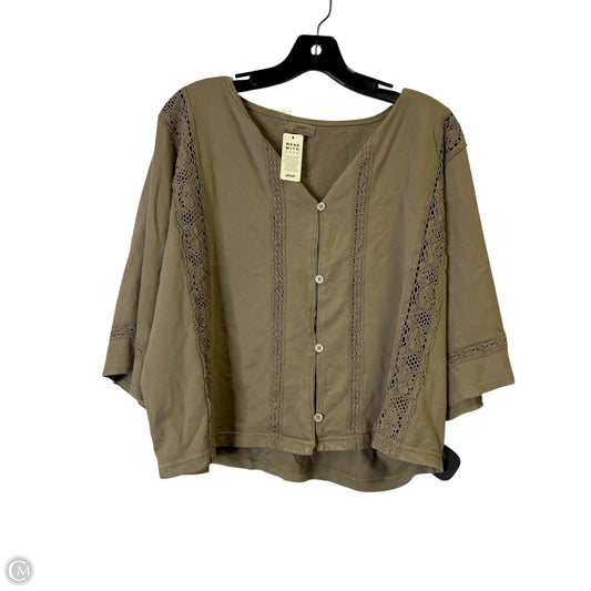 Top Long Sleeve By Aerie In Brown, Size: L