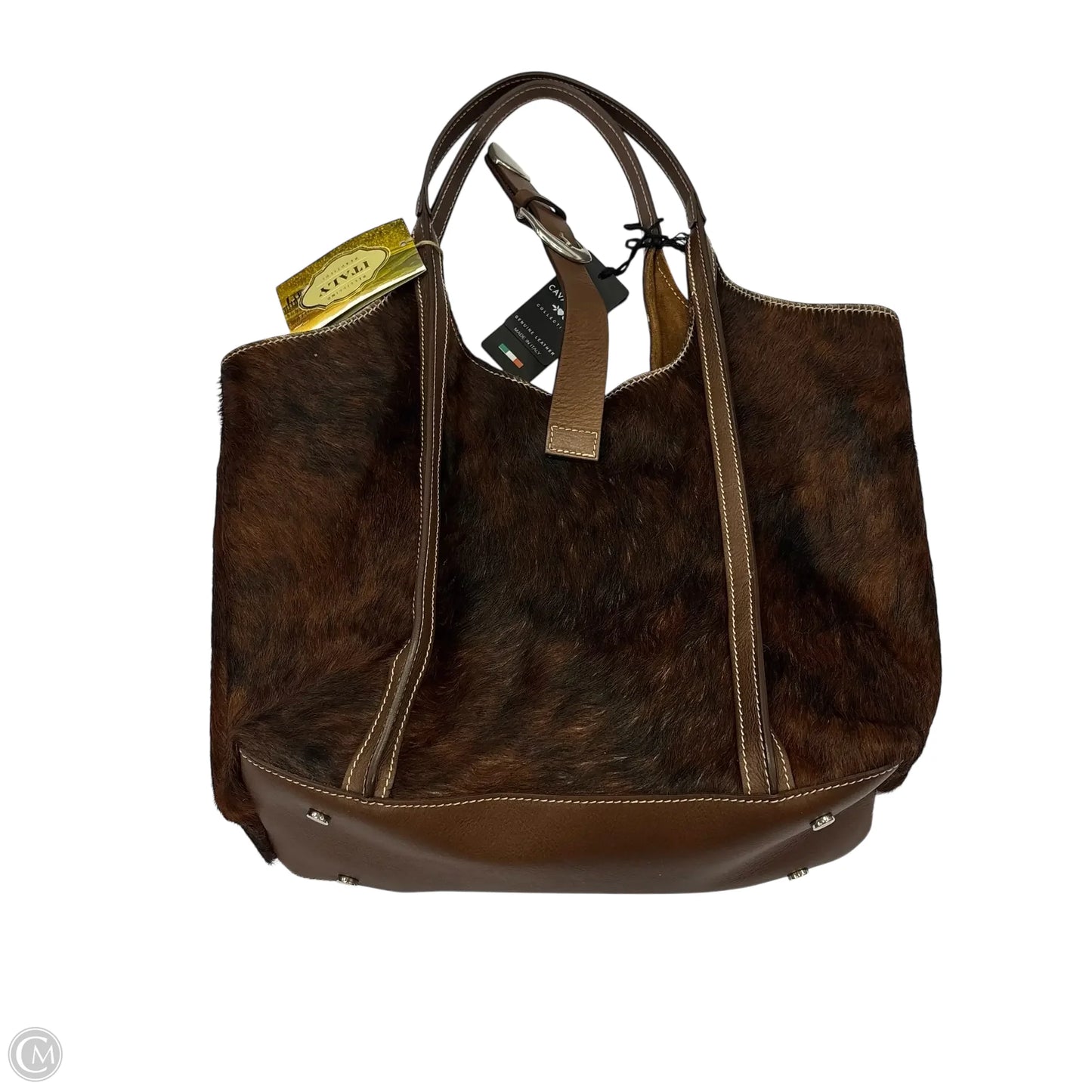 Handbag Leather By Cma, Size: Medium