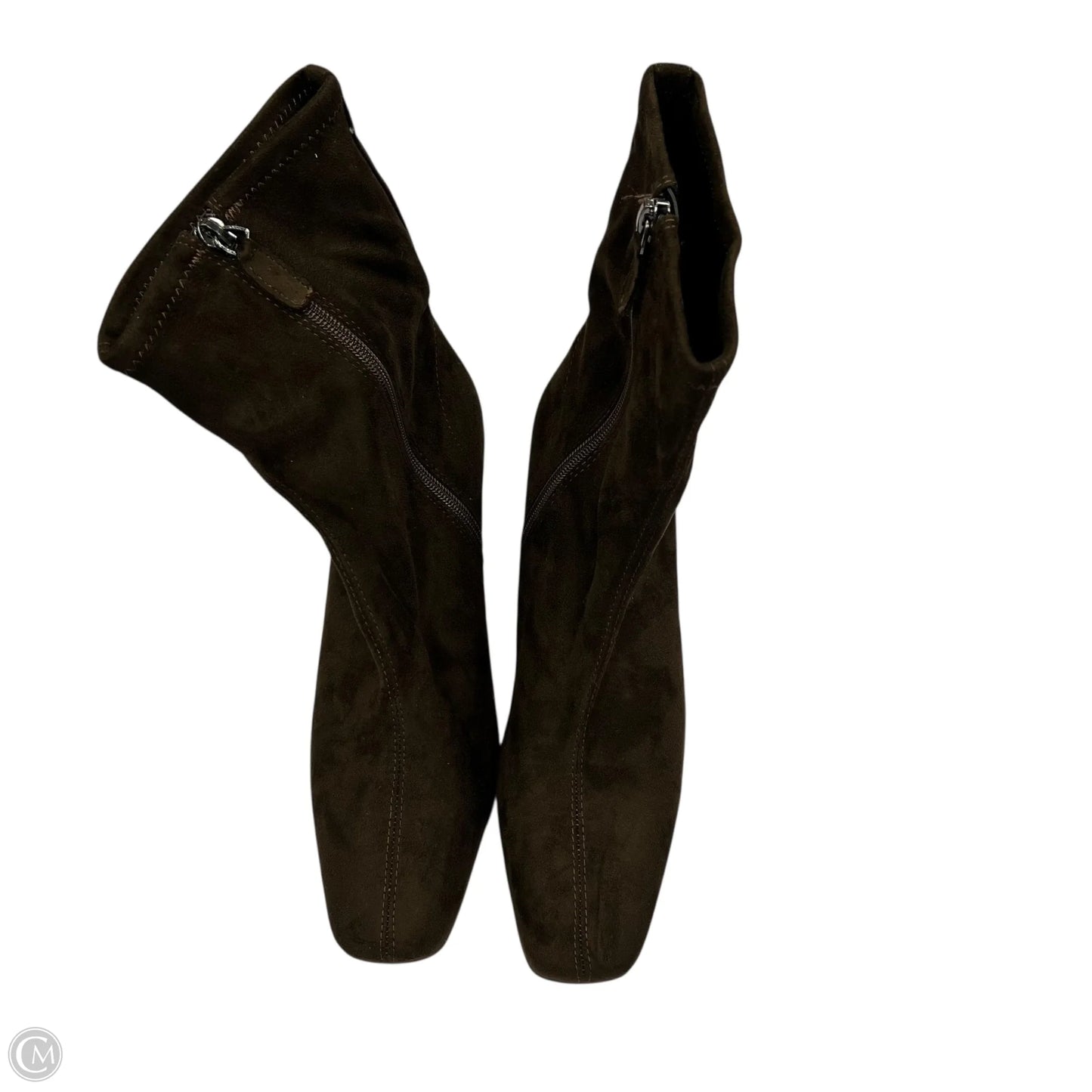 Boots Ankle Heels By Aerosoles In Brown, Size: 9.5