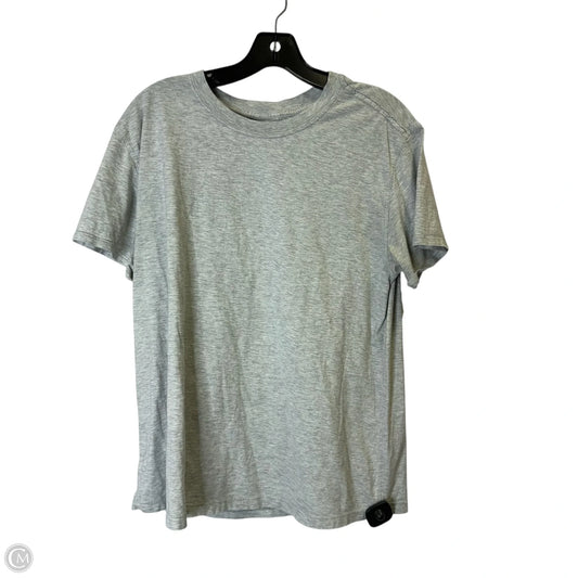 Athletic Top Short Sleeve By Lululemon In Grey, Size: M