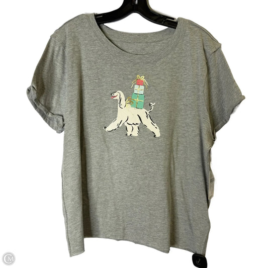 Top Short Sleeve By Maeve In Grey, Size: Xl