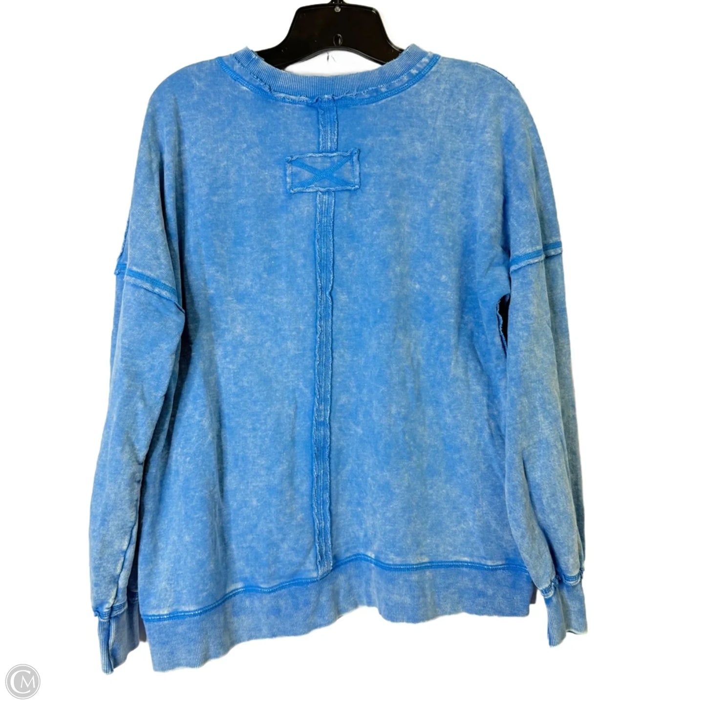 Top Long Sleeve By Zenana In Blue, Size: S