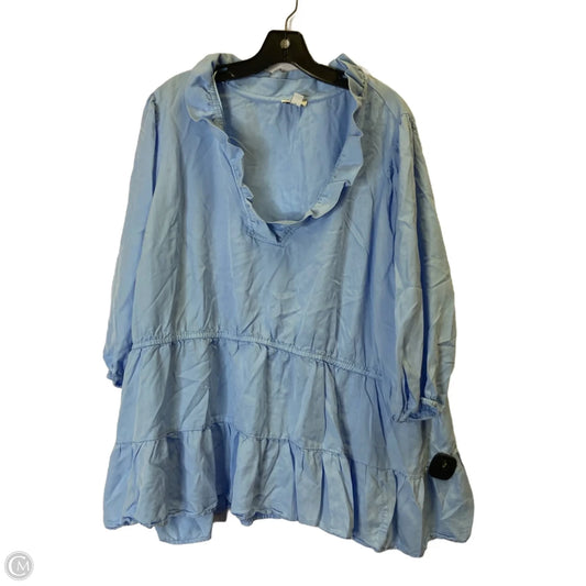 Top Short Sleeve By Crown And Ivy In Blue, Size: 4x