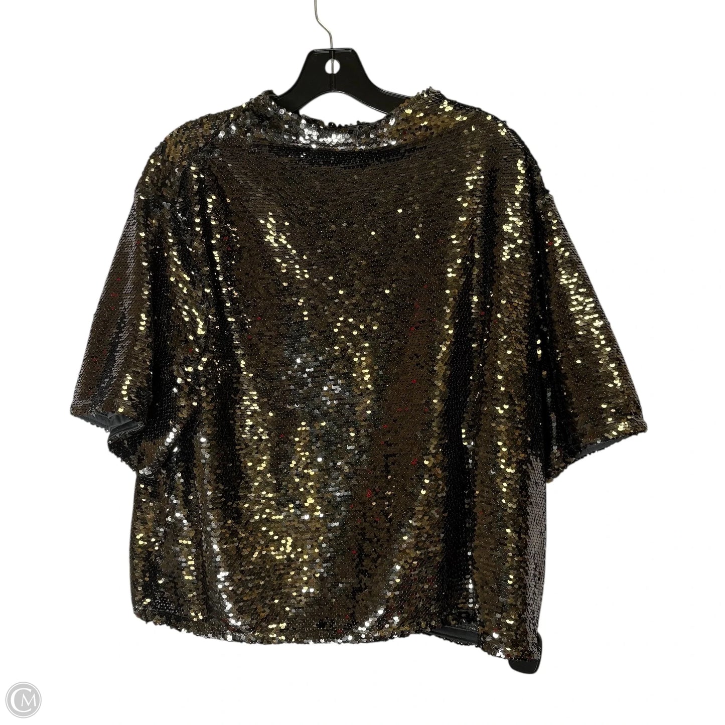 Top Short Sleeve By H&m In Silver, Size: Xl