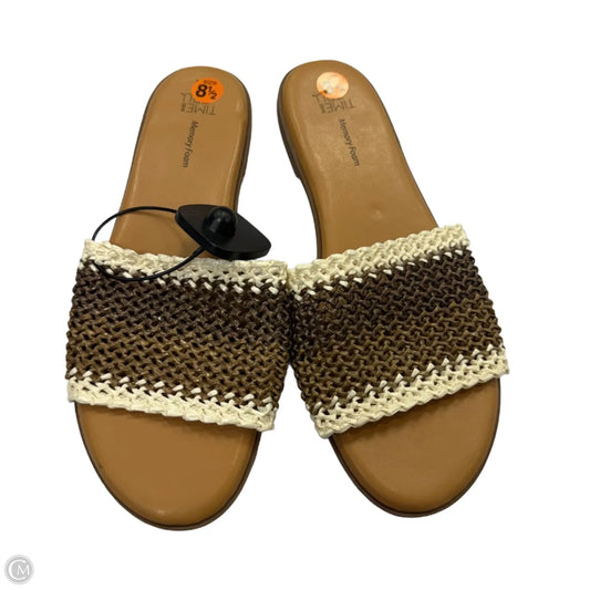 Sandals Flats By Time And Tru In Brown, Size: 8.5