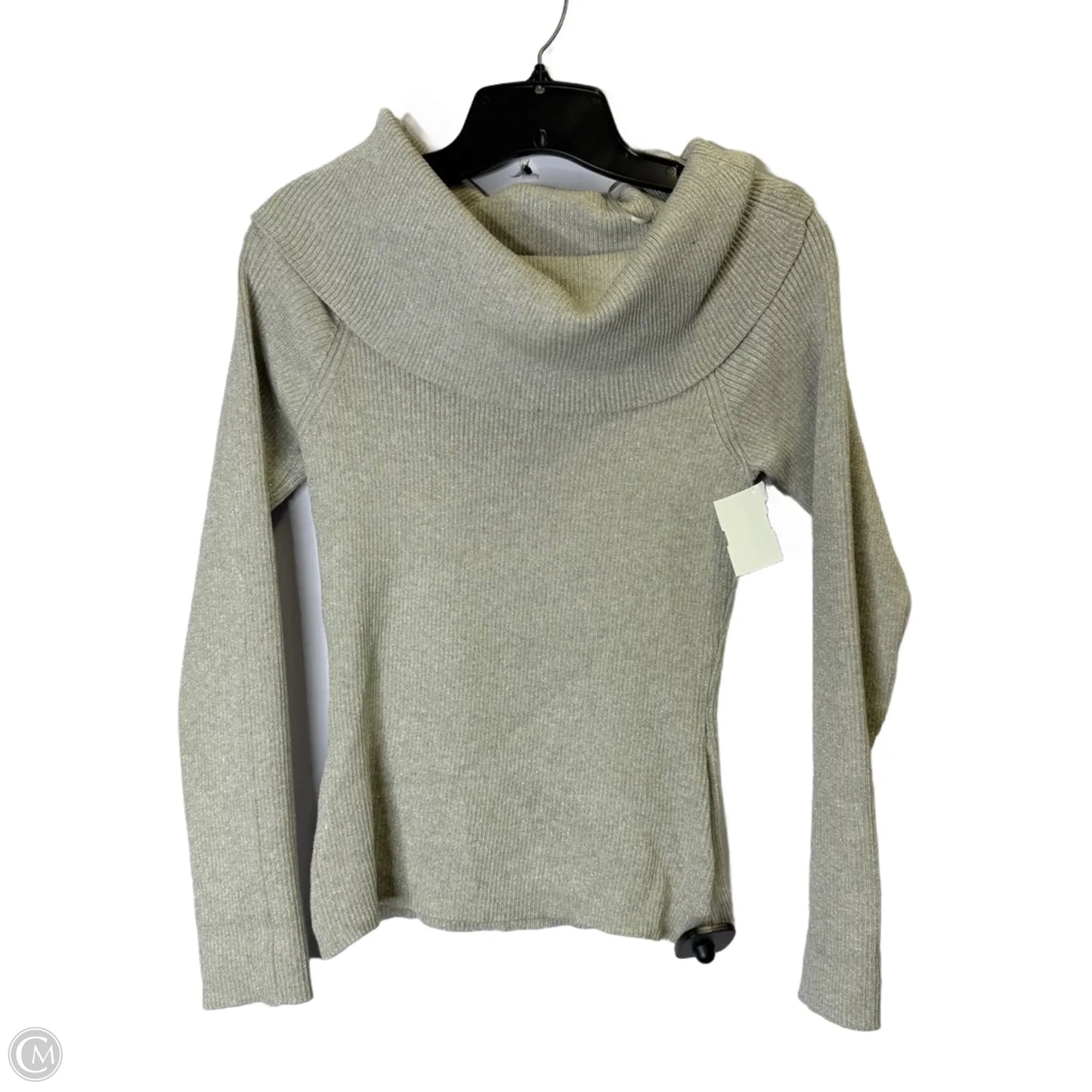 Top Long Sleeve By Marled In Grey & Silver, Size: M