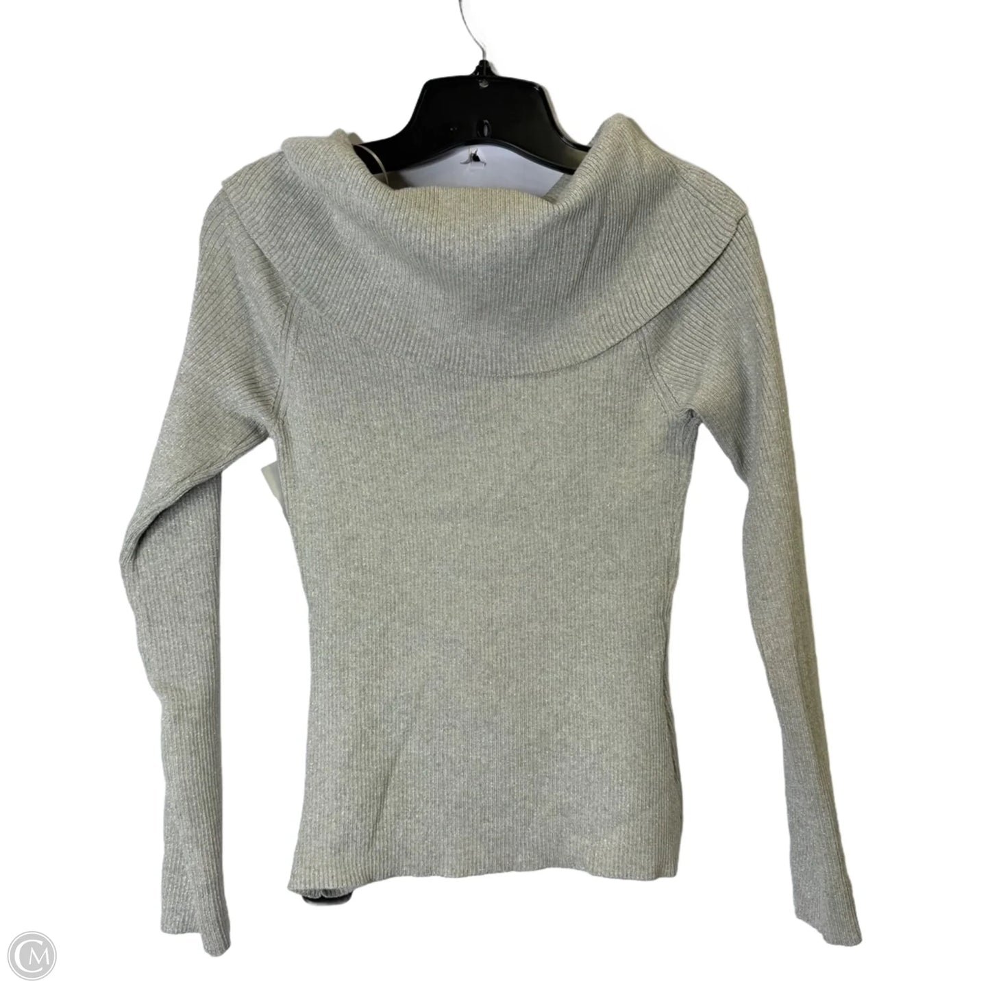 Top Long Sleeve By Marled In Grey & Silver, Size: M