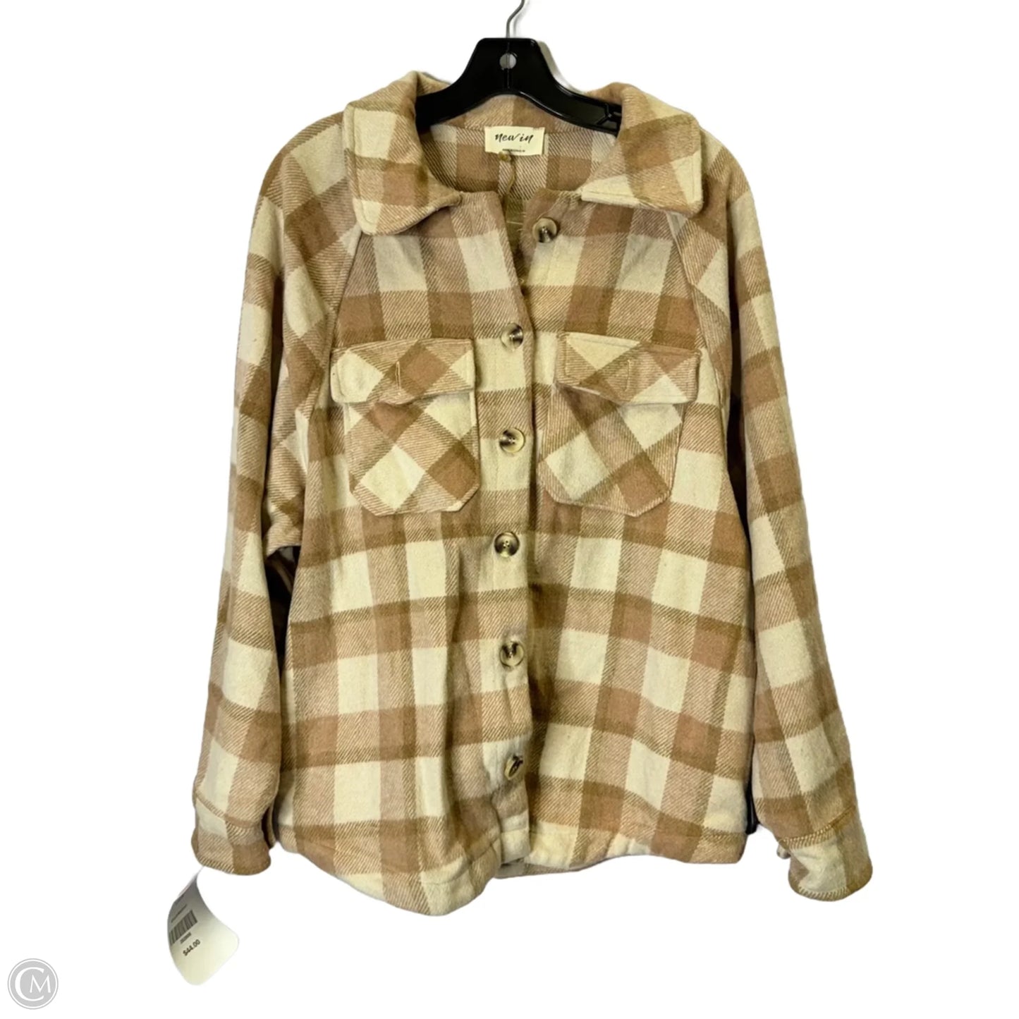Jacket Shirt By New In In Tan, Size: M
