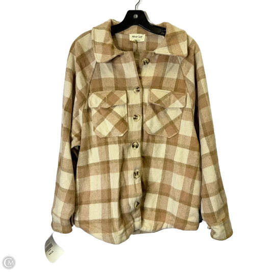 Jacket Shirt By New In In Tan, Size: M