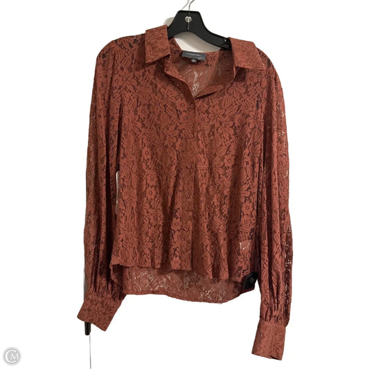 Top Long Sleeve By Clothes Mentor In Brown, Size: L