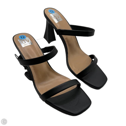 Sandals Heels Stiletto By Dv In Black, Size: 12