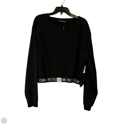 Sweatshirt Crewneck By Pretty Little Thing In Black, Size: 22